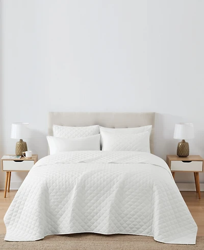 Cannon Oversized Cotton Percale 3-Pc. Quilt Set, King