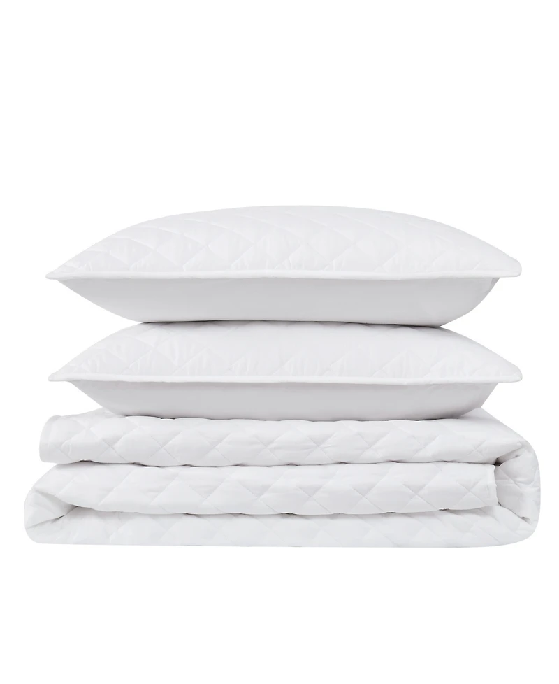 Cannon Oversized Cotton Percale 3-Pc. Quilt Set, King