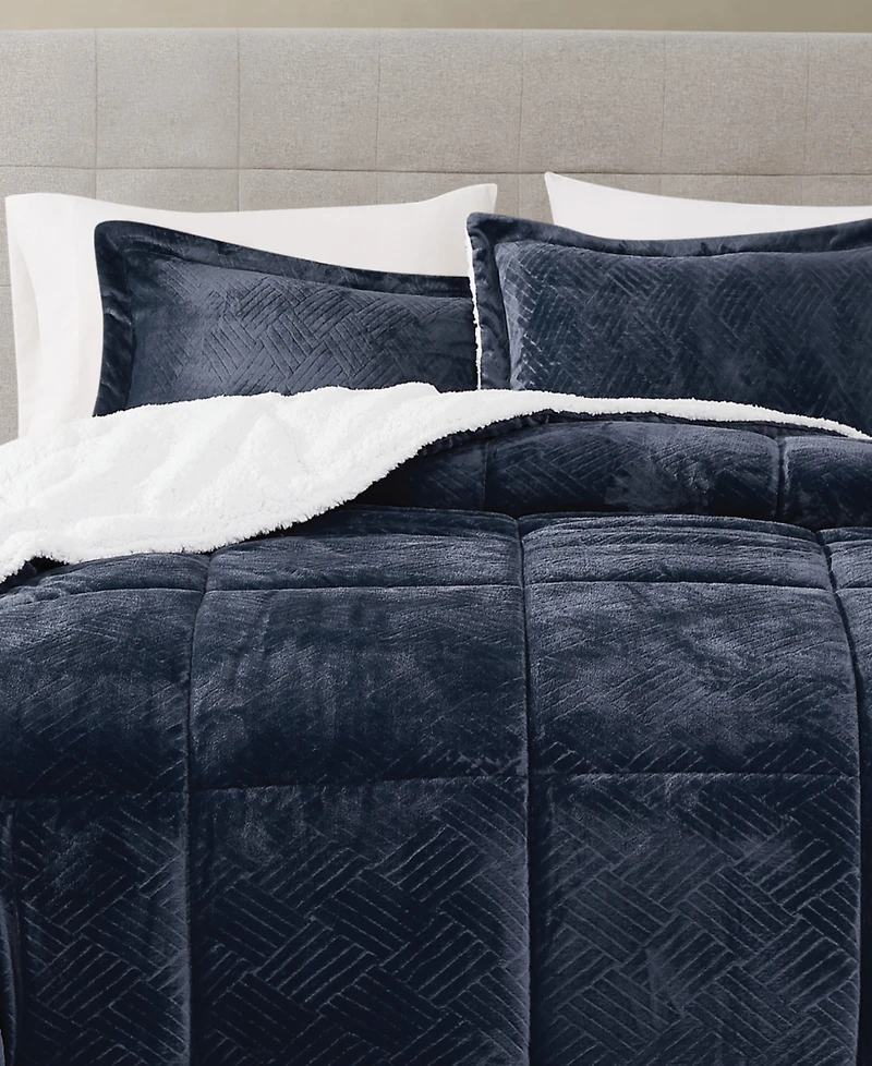 Truly Soft Basket Carved Softness 3-Pc. Comforter Set