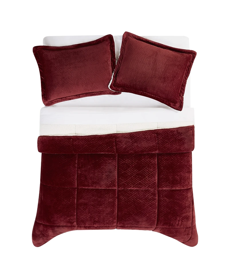 Truly Soft Basket Carved Softness 3-Pc. Comforter Set