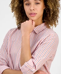 Nautica Jeans Women's Striped Cotton Button-Front Shirt