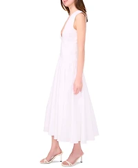 Parker The Abria Cotton Plunging-Neck Drop-Waist Midi Dress