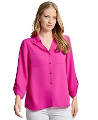 Jones New York Women's Jasper Roll-Tab Blouse