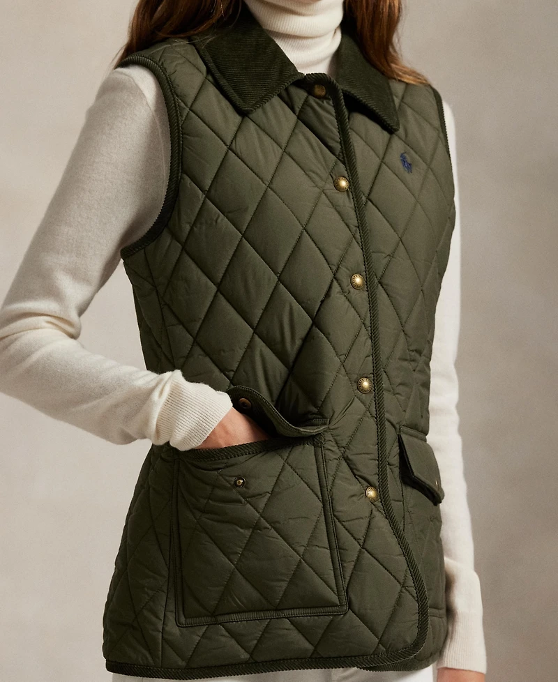 Polo Ralph Lauren Women's Corduroy-Trim Quilted Vest
