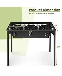 225,000-btu Portable Propane 3 Burner Gas Cooker
