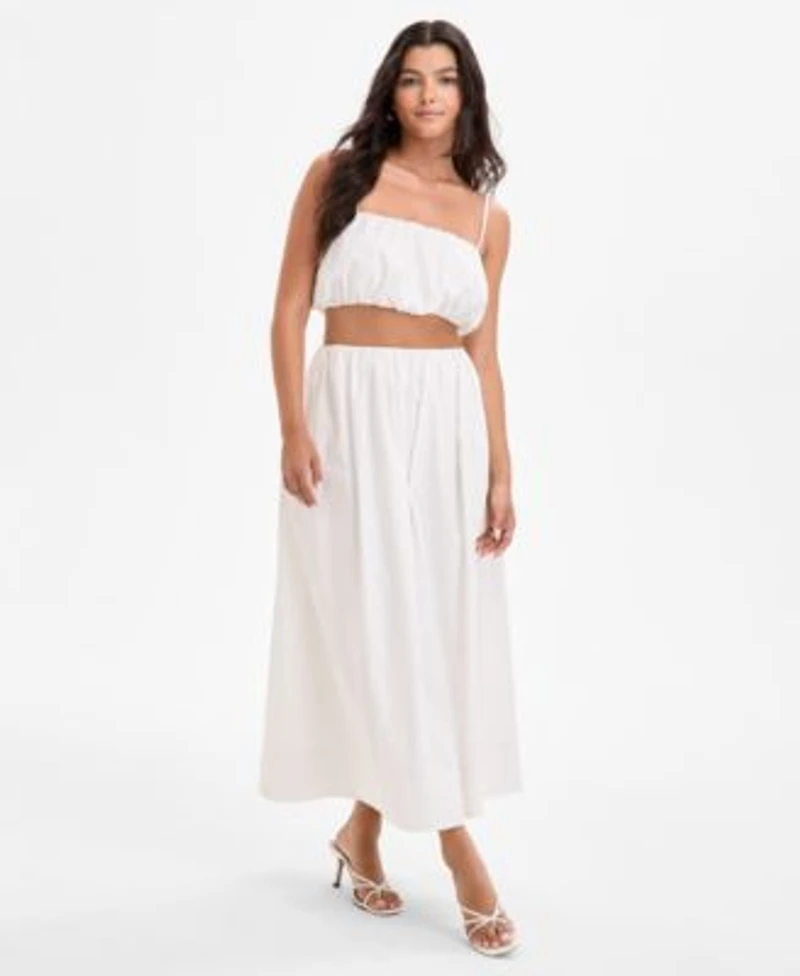 French Connection Womens Nomi Cotton Crop Top Nomi Cotton Midi Skirt