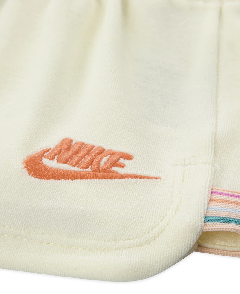 Nike Baby Girls Let's Roll Towel Terry T-Shirt & Shorts, 2 Piece Set