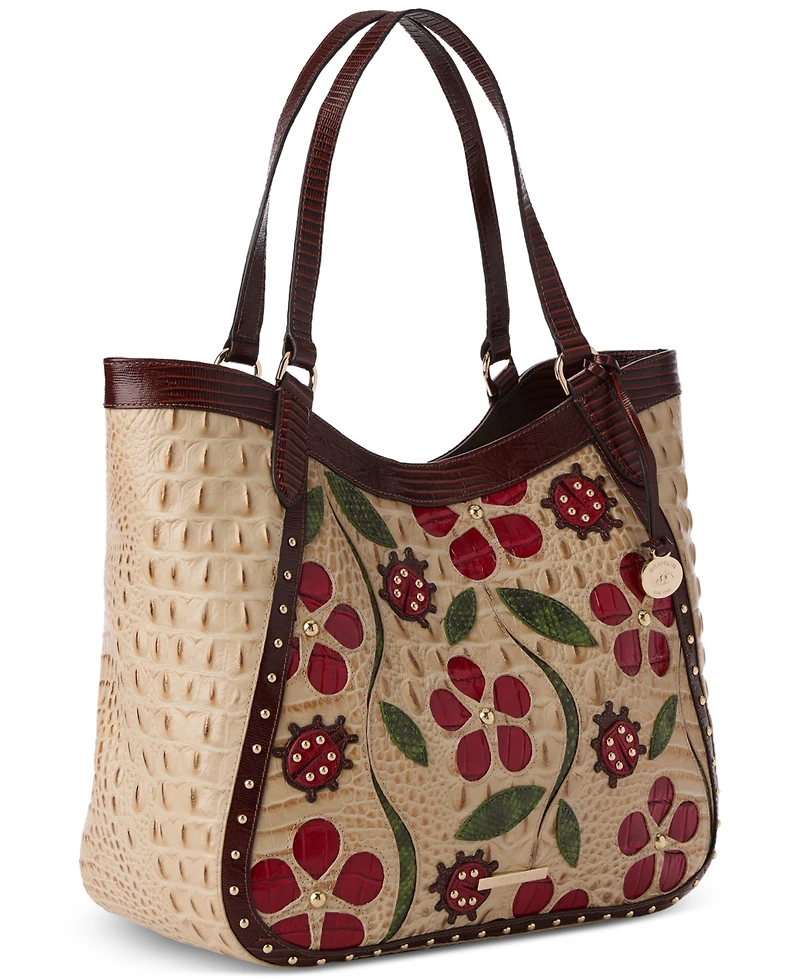 Brahmin Aliza Sandstorm Ladybird Large Leather Tote