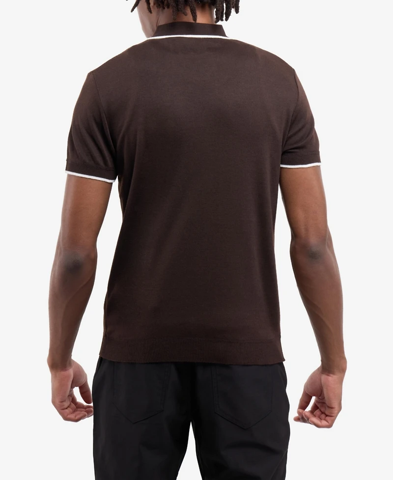 Spring + Mercer Men's Johnny Collar Short Sleeve Sweater Polo