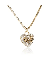 Juicy Couture Pave Heart Cyrstal Chain Pendant Necklace