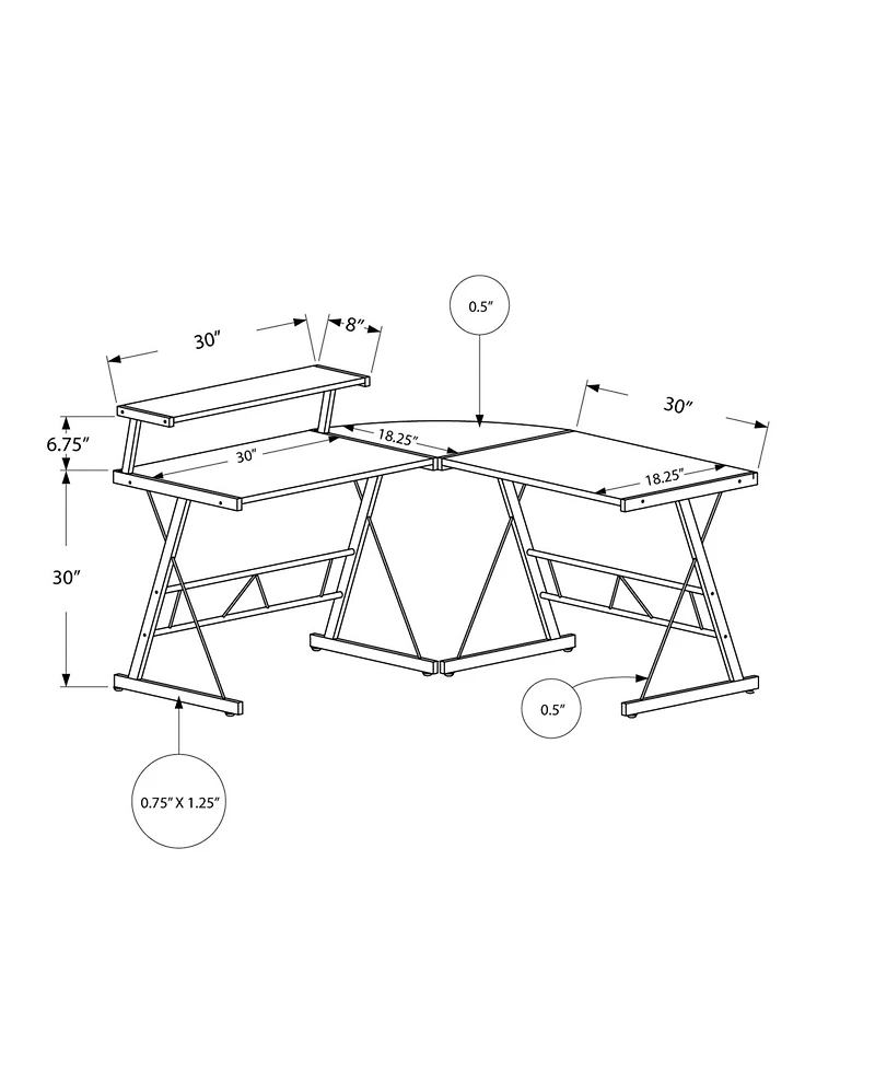 Contemporary L-Shaped Computer Desk for Gaming or Office – Large Worktop