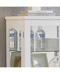 Kings Brand Furniture Cataleya 3-Tier Curio Display Cabinet Organizer with Storage Shelves for Figures & Collection Exhibit for Living Room, Bedroom