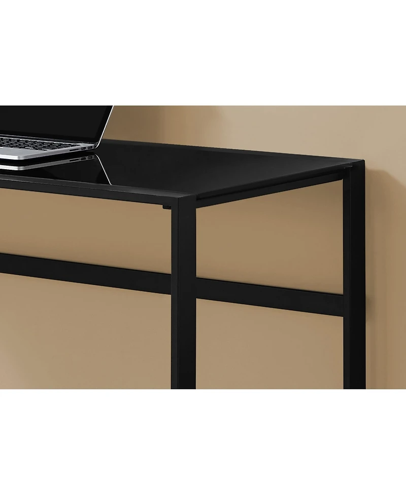 Rustic Wood Computer Desk with Open Storage and Cable Management