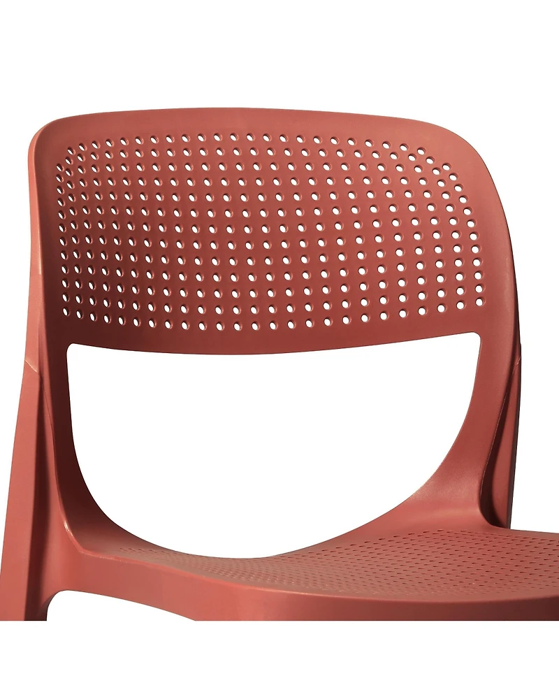 Modern Stackable Plastic Resin Patio Dining Side Chair (Set of 2)