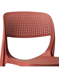 Modern Stackable Plastic Resin Patio Dining Side Chair (Set of 2)