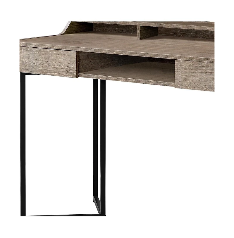 Sleek Writing Table with Storage Drawers for Study or Workspace