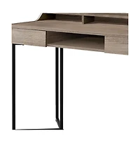Sleek Writing Table with Storage Drawers for Study or Workspace