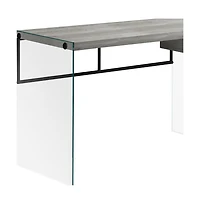 24" Grey and Clear Computer Desk