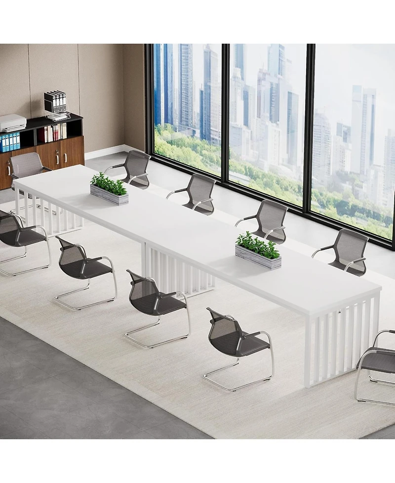 Tribesigns 6.5 ft Conference Table with Metal Legs for 4-6, Long Meeting Table for Negotiation Training Seminar