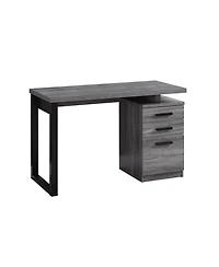 24" Grey and Black Computer Desk With Three Drawers