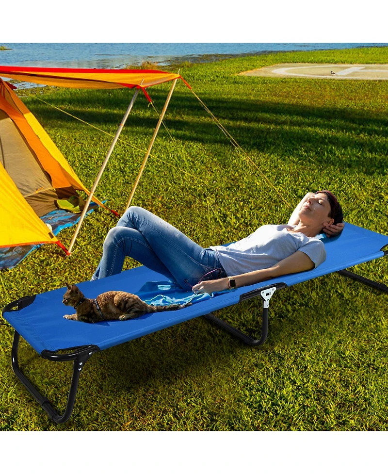 Gymax Folding Camping Bed Outdoor Military Cot Sleeping