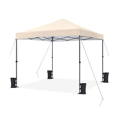 10x10FT Pop-up Canopy with One-Push-To-Lock Setup Mechanism, Beige