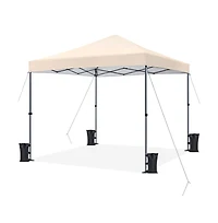 10x10FT Pop-up Canopy with One-Push-To-Lock Setup Mechanism, Beige