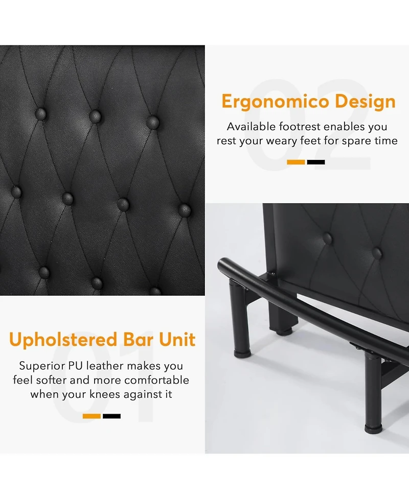 Tribesigns Home Bar Unit for Liquor, 44-Inch Bar Height Table with Storage, Black Entertainment Pub Table for Kitchen, Balcony, Basement