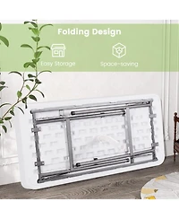 4 Feet Plastic Party Ice Folding Table with Matching Skirt