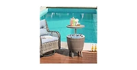 10 Gallon Cooler Bar Table Outdoor Coffee Table Ice Bucket with Telescopic Tabletop for Beer and Wine