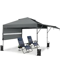 10 x 17.6 Feet Outdoor Instant Pop-up Canopy Tent with Dual Half Awnings
