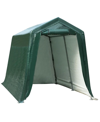 Outdoor Carport Shed with Sidewalls and Waterproof Ripstop Cover