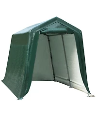 Outdoor Carport Shed with Sidewalls and Waterproof Ripstop Cover