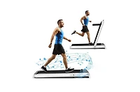 4.75HP 2 In 1 Folding Treadmill with Remote App Control-White