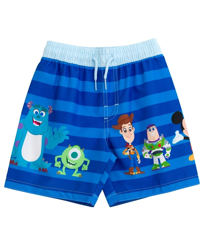 Toy Story Baby Boys Monsters Inc. Rash Guard and Swim Trunks Outfit