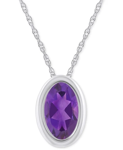 Pink Topaz Oval Solitaire 18" Pendant Necklace 10k Gold (Also Additional Gemstones)