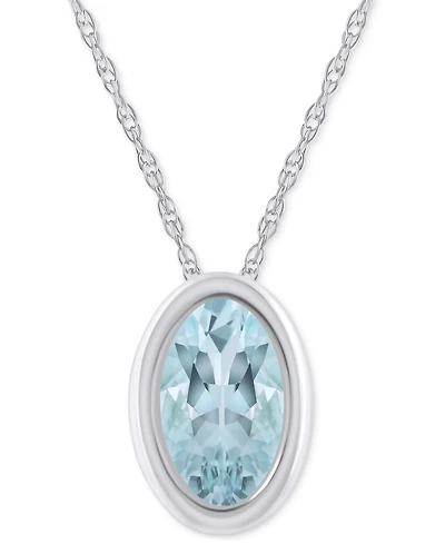 Pink Topaz Oval Solitaire 18" Pendant Necklace 10k Gold (Also Additional Gemstones)