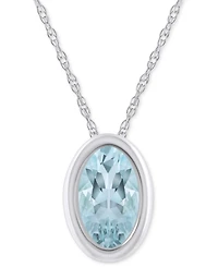 Pink Topaz Oval Solitaire 18" Pendant Necklace 10k Gold (Also Additional Gemstones)