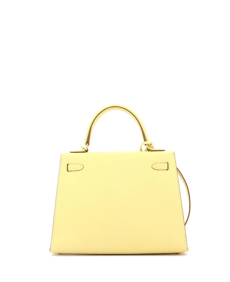 Pre-Owned Hermes Kelly Handbag Yellow Epsom with Gold Hardware