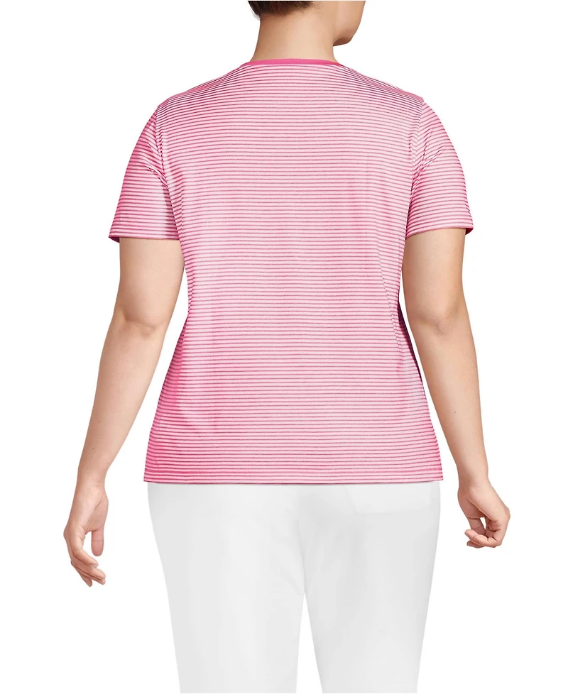 Lands' End Plus Relaxed Supima Cotton V-Neck T-Shirt