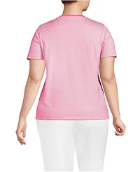 Lands' End Plus Relaxed Supima Cotton V-Neck T-Shirt