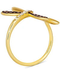 Le Vian Chocolate Diamond & Nude Diamond Dragonfly Ring (1/3 ct. t.w.) in 14k Gold