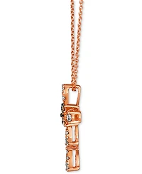 Le Vian Chocolate Diamond & Nude Diamond Cross Adjustable 20" Pendant Necklace (3/8 ct. t.w.) in 14k Rose Gold
