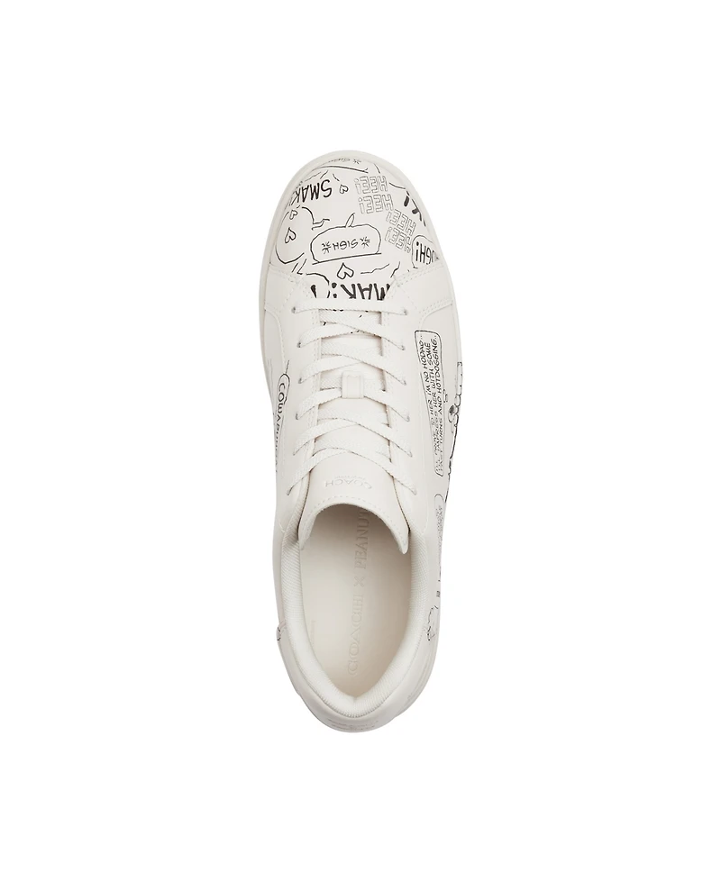 Coach X Peanuts Men's Newspaper Print High Line Sneakers