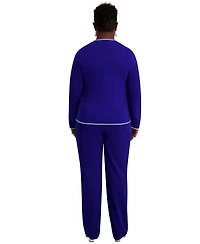 Kasper Round-Neck Long-Sleeve Button Front Cardigan, Regular & Plus