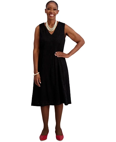 Kasper Women's Sleeveless Lace Fit & Flare Dress, Regular Plus Sizes