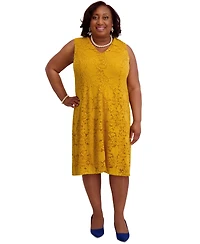 Kasper Women's Sleeveless Lace Fit & Flare Dress, Regular Plus Sizes