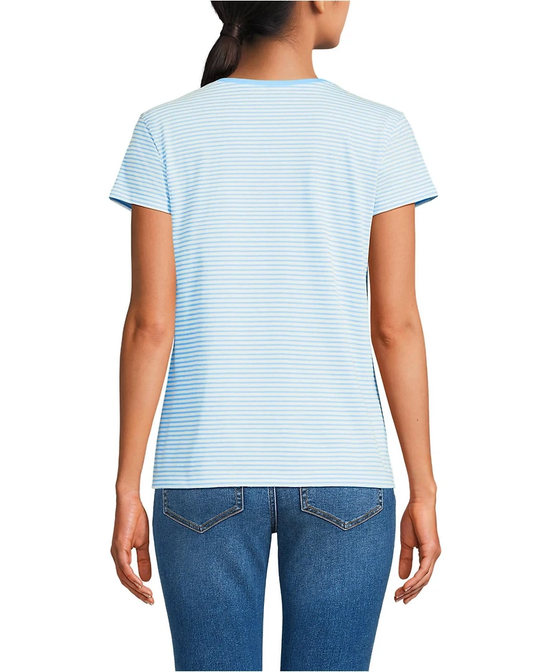 Lands' End Women's Supima Cotton Tall Short Sleeve Scoop Neck Tee