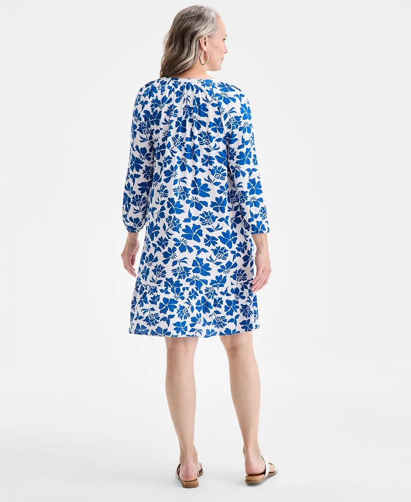 Style & Co Petite Floral-Print Shift Dress, Exclusively at Macy's