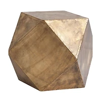 Rustic Charm Hexagonal End Table with Square Top and Distressed Wood Finish